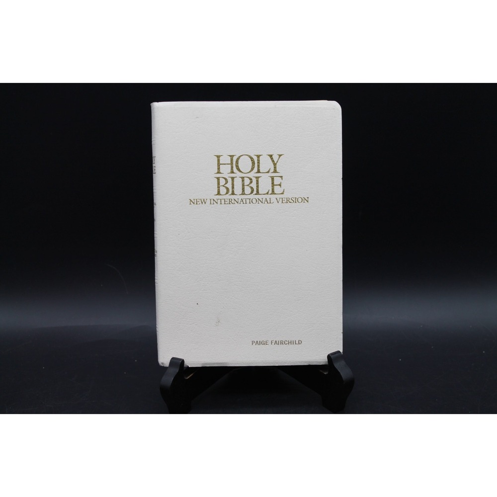 Holy Bible NIV New International Version White Personalized Zondervan 0310904048